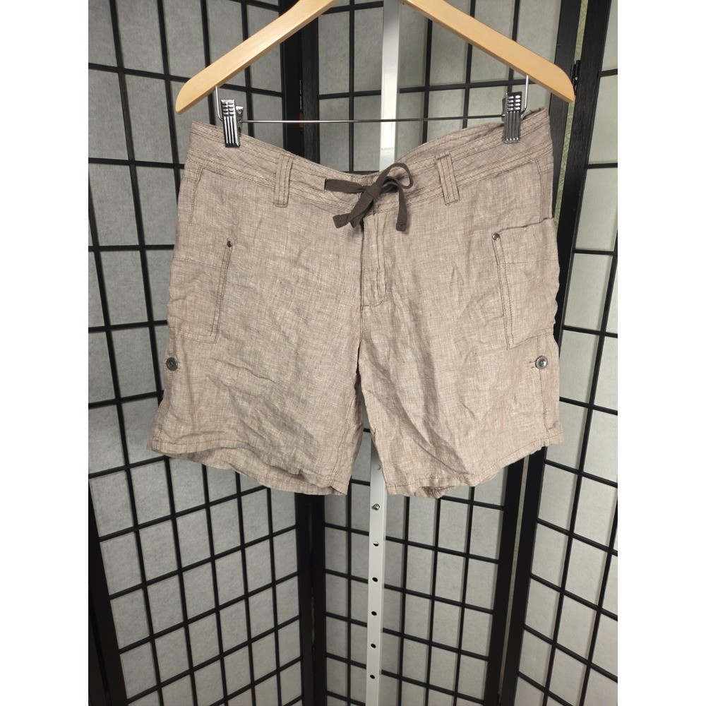 Horny Toad‎ Linen Shorts Women's Sz 8 Beach Relaxing Tan